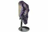 Amethyst Geode Section on Metal Stand - Deep Purple Crystals #171785-1